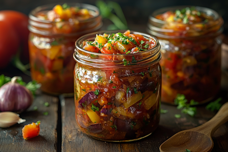 Забираем овощи с собой в зиму! Изумительный салат «Квадро» с баклажанами