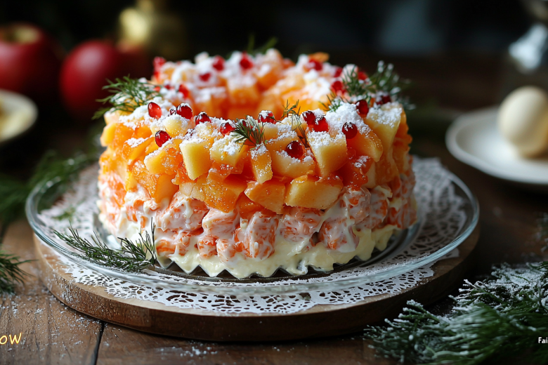 Нашла идеальный салат-кольцо для зимнего стола. «Снежная сказка» с крабовыми палочками: освежающе, нежно и готовится за 15 минут