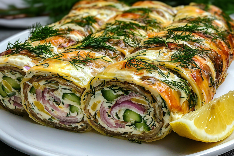 После них гости забудут про крабовый салат: изящные рулетики в омлете со шпротами и укропом. Нарезал, завернул и готово